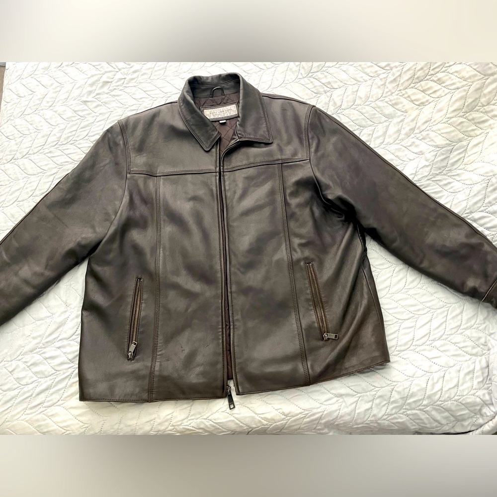 🔥ANDREW MARC LEATHER JACKET VINTAGE🔥 2XL
